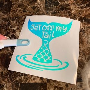 Hologram Mermaid Get Off My Tail Car Window Decal